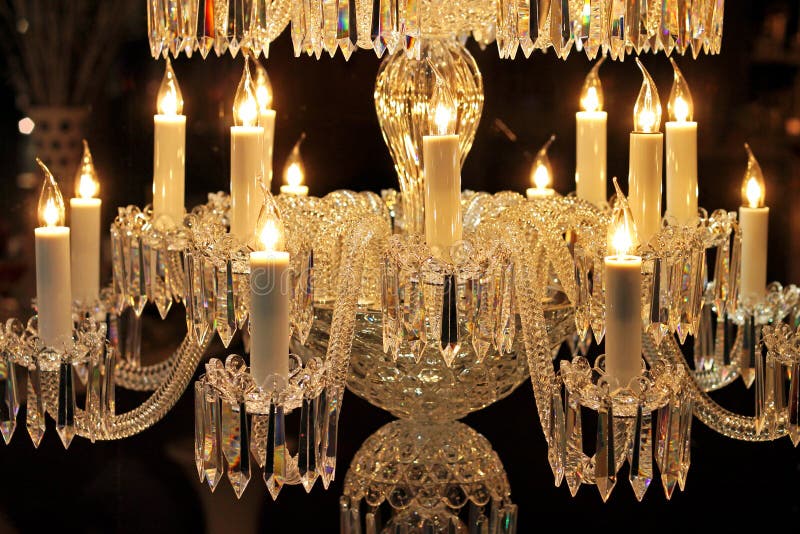 Candles chandelier stock image. Image of glowing, chandelier 5418923