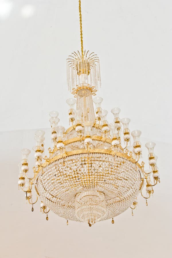 Crystal Chandelier. Group of Hanging Crystals Stock Photo Image of