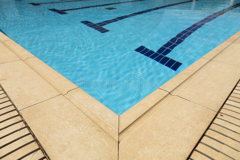 Crystal Clear Blue Water Of A Swimming Pool In Summer Spain Stock