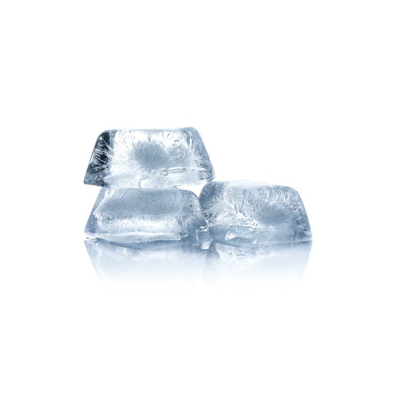 Crystal Clear Ice Cubes Isolated on White Stock Photo - Image of ...