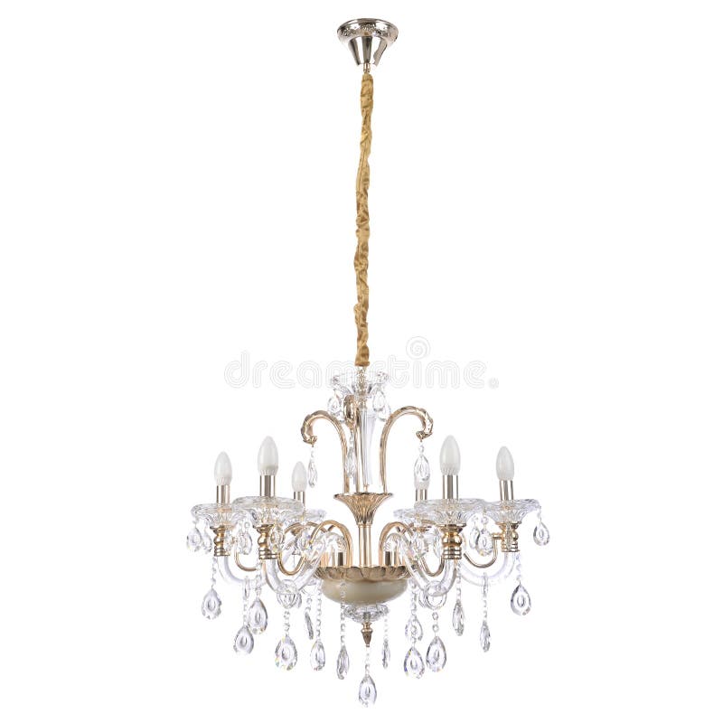 Crystal glass chandelier royalty free stock image
