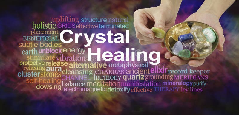 Crystal healing word cloud