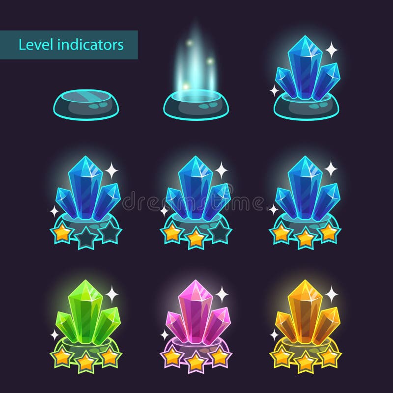 Crystal level pointers vector illustration Crystal level pointers vector illustration