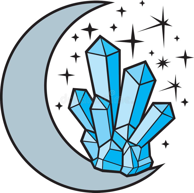 Crystal Moon Color Vector Icon Stock Vector Illustration Of Crystal
