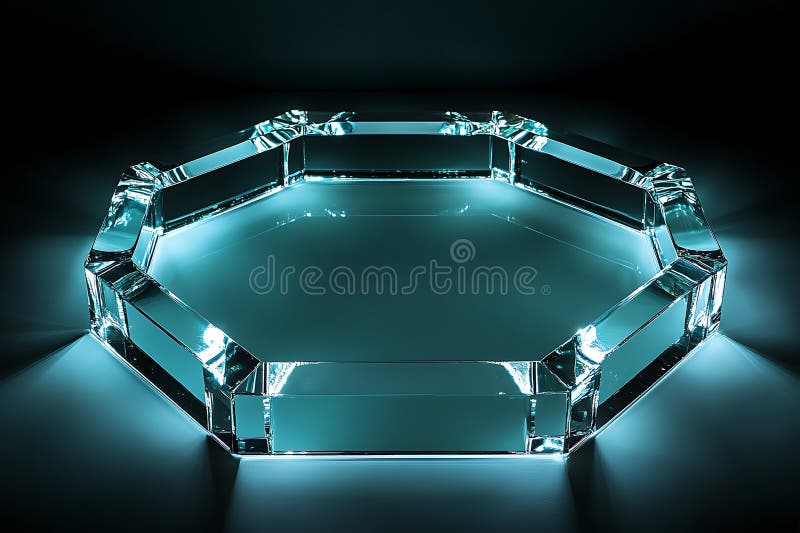 Crystal Octagon Forme géométrique claire avec Angles nets et Réflexions lisses illustration stock