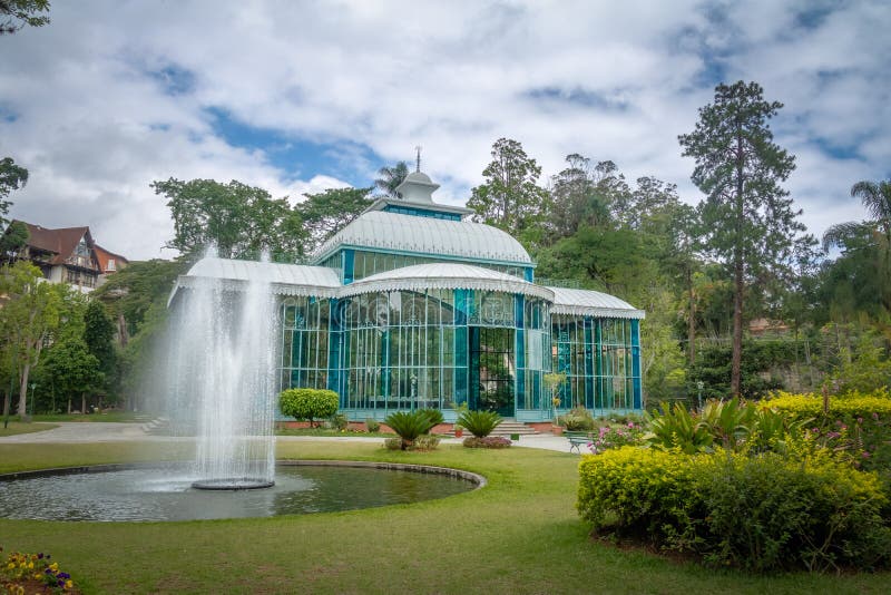 Crystal Palace of Palacio DE Cristal - Petropolis, Rio de Janeiro, Brazilië royalty-vrije stock foto Crystal Palace of Palacio DE Cristal - Petropolis, Rio de Janeiro, Brazilië royalty-vrije stock foto