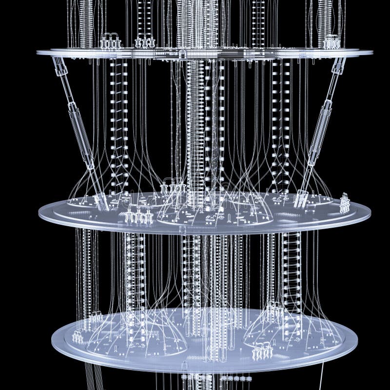 Crystal quantum computer machine isolated vector illustration