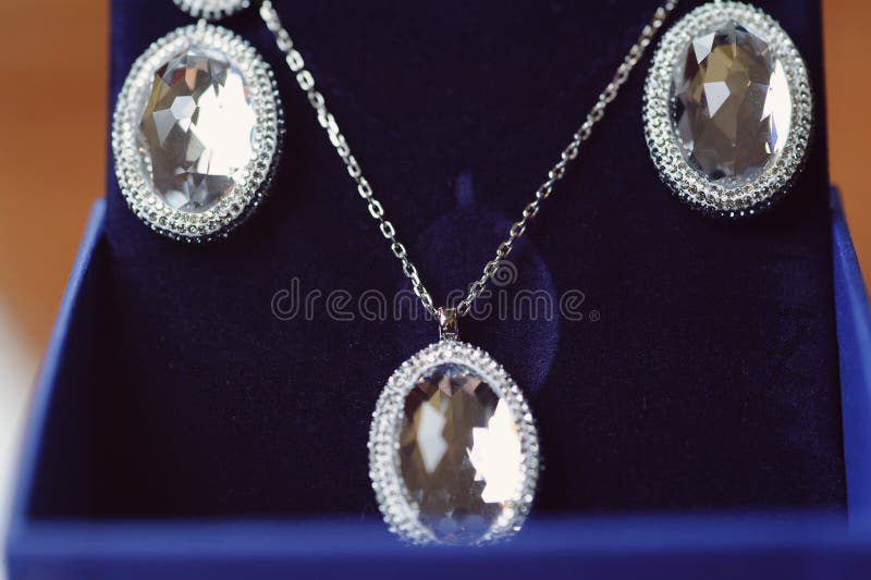 Crystal Set di gioielli fotografia stock