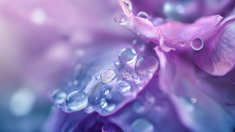 Crystal water drop on flower petals, light colors royalty free stock images