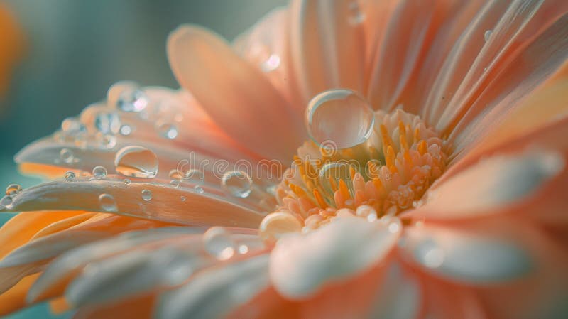 Crystal water drop on flower petals, light colors royalty free stock images