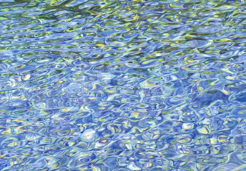 Crystal water with rainbow reflections watercolor background royalty free stock photos