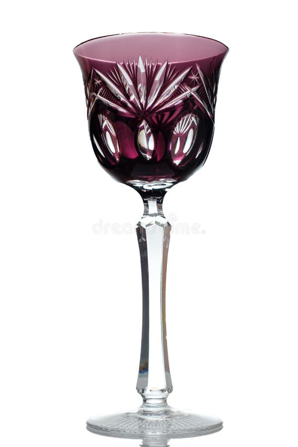 Crystal Wine Glass Purple Colored Stock Photo Image of drink