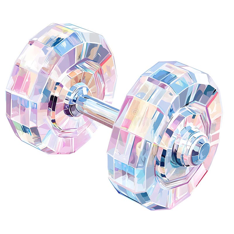 Crystallike Dumbbell A Стилизованное изображение фитнес-оборудования иллюстрация вектора