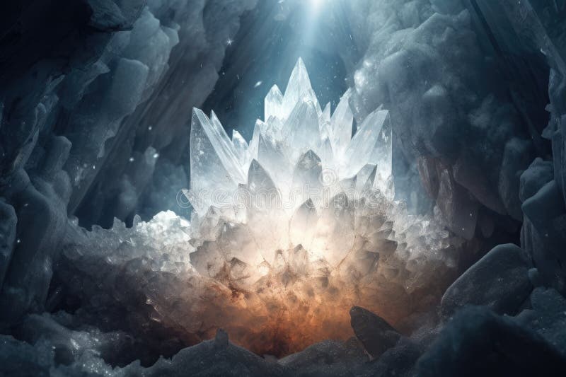 Crystalline formations patterns and delicate structures. Generative AI royalty free illustration