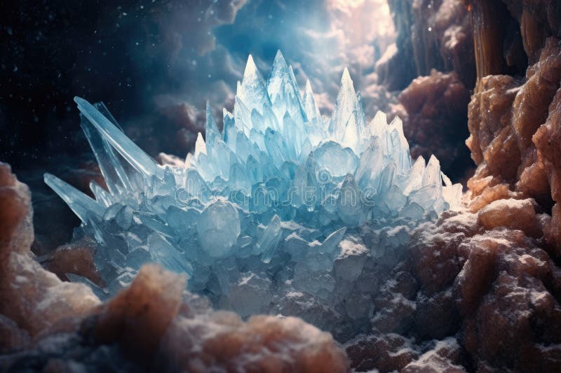 Crystalline formations patterns and delicate structures. Generative AI royalty free illustration