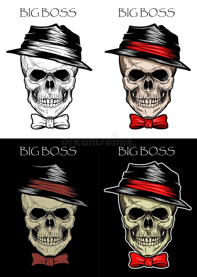 Cráneo Boss stock de ilustración Cráneo Boss stock de ilustración