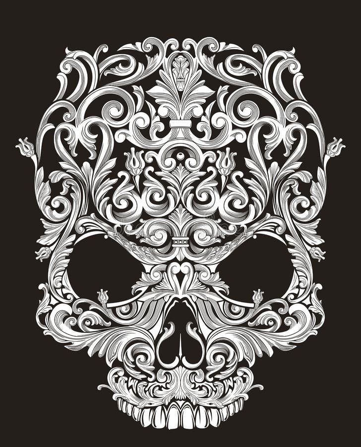 Cráneo de formas florales libre illustration Cráneo de formas florales libre illustration