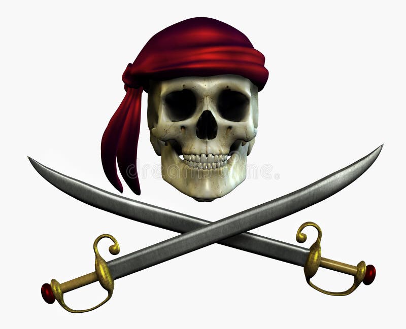 Cráneo del pirata - incluye el camino de recortes ilustración del vector Cráneo del pirata - incluye el camino de recortes ilustración del vector