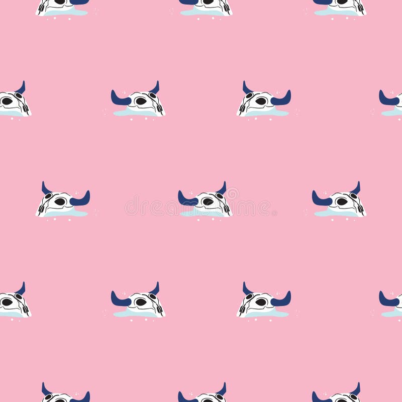 Crâne animal dans un modèle sans couture rose mignon de vecteur de désert illustration stock Crâne animal dans un modèle sans couture rose mignon de vecteur de désert illustration stock