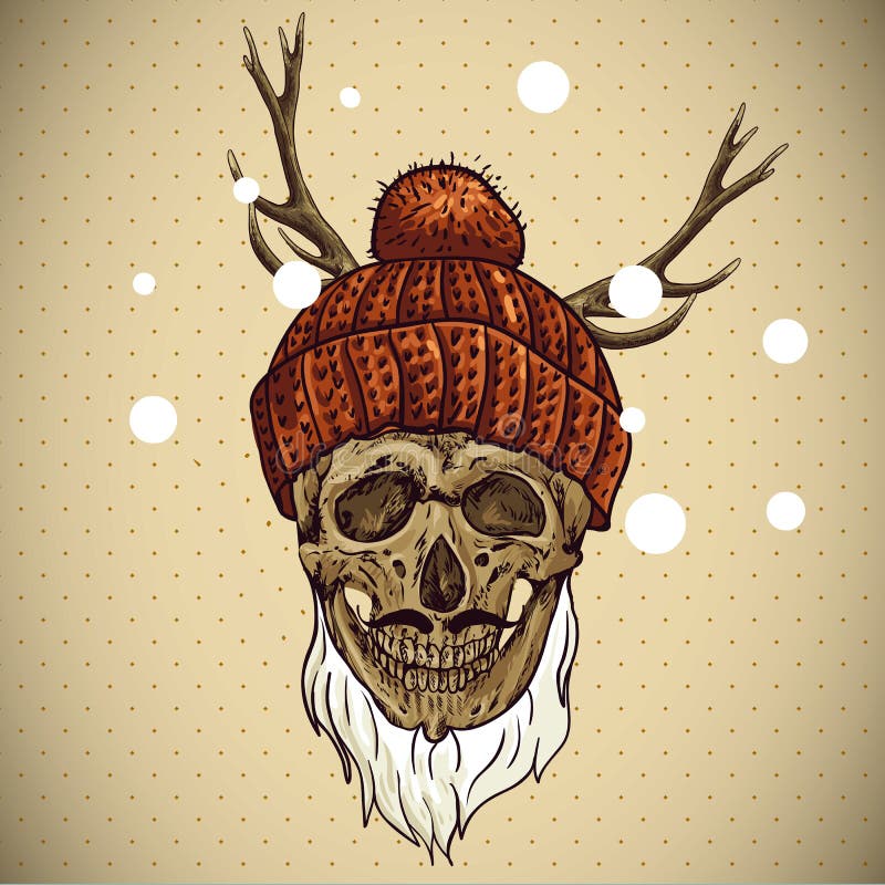 Crâne de hippie de Noël les 0 hivers procurables de version d'illustration de 8 ENV illustration libre de droits Crâne de hippie de Noël les 0 hivers procurables de version d'illustration de 8 ENV illustration libre de droits