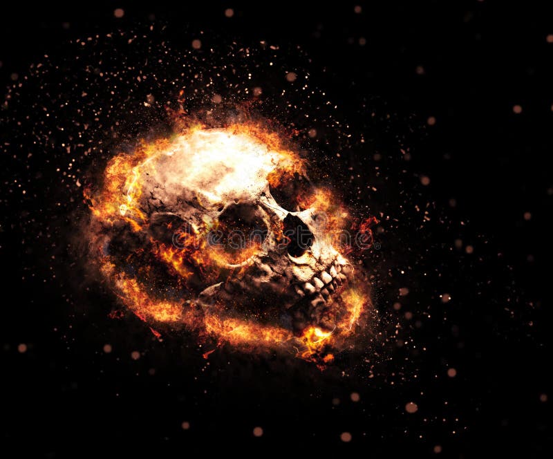 Crâne flamboyant macabre images libres de droits Crâne flamboyant macabre images libres de droits