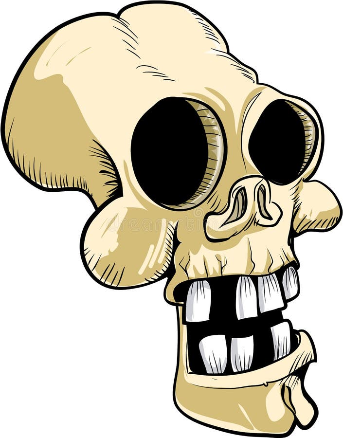 Crânio dos desenhos animados com dentes grandes ilustração do vetor Crânio dos desenhos animados com dentes grandes ilustração do vetor
