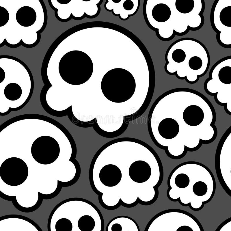 Crânios sem emenda ilustração royalty free Crânios sem emenda ilustração royalty free