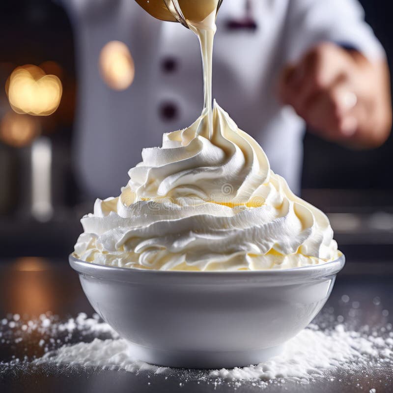 whipped cream melting onto berries close-up swirl of peaks creating dynamic rivulets berry skins. whipped cream melting onto berries close-up swirl of peaks creating dynamic rivulets berry skins