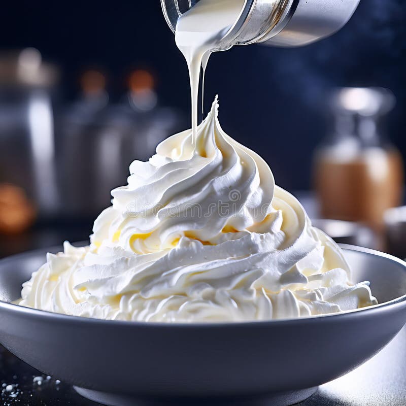 whipped cream melting onto berries close-up swirl of peaks creating dynamic rivulets berry skins. whipped cream melting onto berries close-up swirl of peaks creating dynamic rivulets berry skins