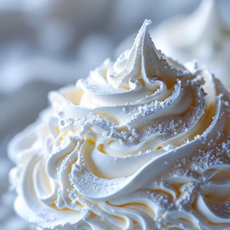 whipped cream melting onto berries close-up swirl of peaks creating dynamic rivulets berry skins. whipped cream melting onto berries close-up swirl of peaks creating dynamic rivulets berry skins