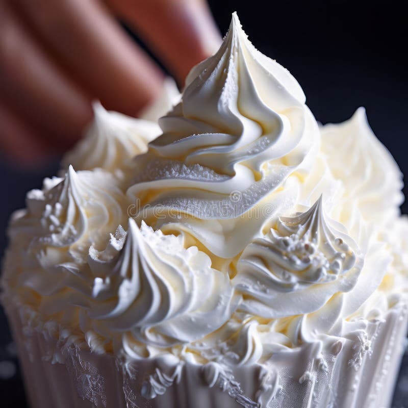 whipped cream melting onto berries close-up swirl of peaks creating dynamic rivulets berry skins. whipped cream melting onto berries close-up swirl of peaks creating dynamic rivulets berry skins