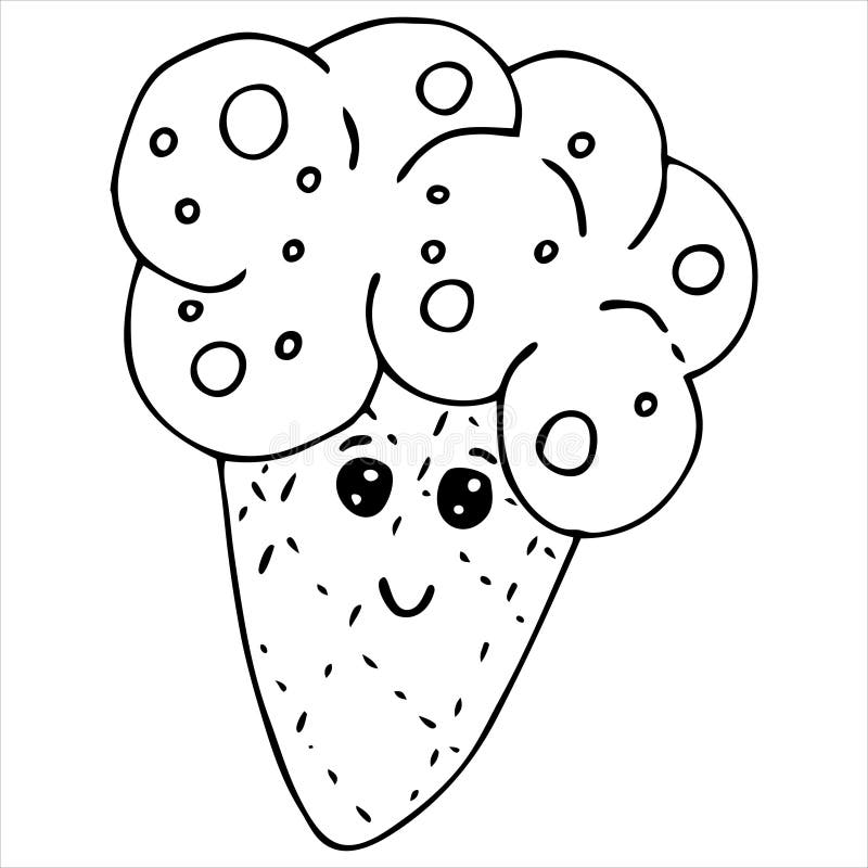 Crème Glacée Mignonne Avec Des Yeux, Dessin Mignon Pour Les Enfants