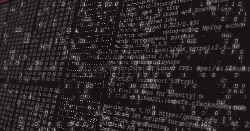 Création d'animation code binaire superposition de texte pour le concept de traitement de données numériques illustration libre de droits