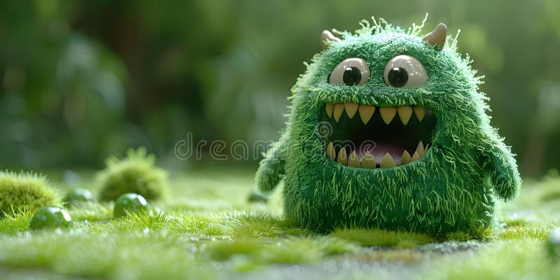 Création d'un rendu d d d'un monstre effrayant sur un fond d'écran vert. concept 3d. Concept 3d rendu effrayant monstre vert écran effets spéciaux créer un d rendu d monstre effrayant sur un fond d'écran vert