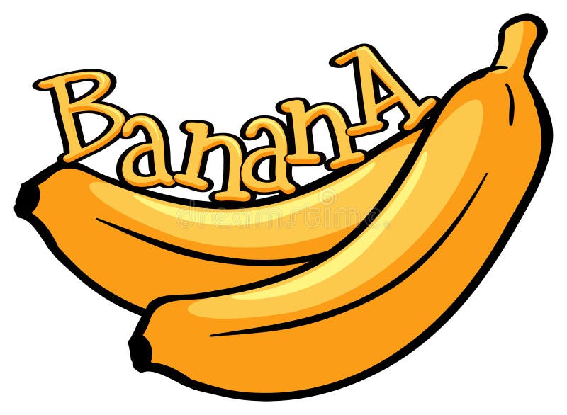 Création de fonte avec la banane de mot illustration libre de droits Création de fonte avec la banane de mot illustration libre de droits