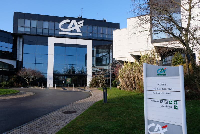 Crédit Agricole Departmental Headquarters in Vannes Editorial Stock