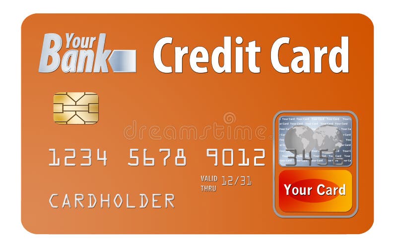 Crédito genérico o tarjeta de débito aislada en blanco stock de ilustración Crédito genérico o tarjeta de débito aislada en blanco stock de ilustración