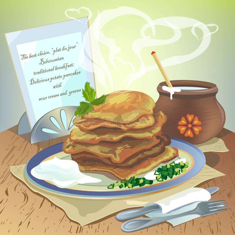 Crêpes de pomme de terre illustration libre de droits Crêpes de pomme de terre illustration libre de droits