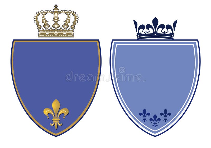 Crêtes bleues avec les couronnes royales illustration stock Crêtes bleues avec les couronnes royales illustration stock