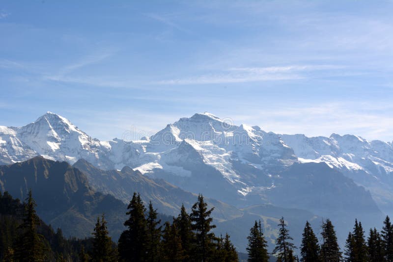 crêtes couvertes de neige des Alpes en Suisse jungfrau Schynige Platte photographie stock crêtes couvertes de neige des Alpes en Suisse jungfrau Schynige Platte photographie stock
