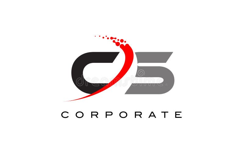 CS moderner Buchstabe Logo Design mit Swoosh stock abbildung CS moderner Buchstabe Logo Design mit Swoosh stock abbildung