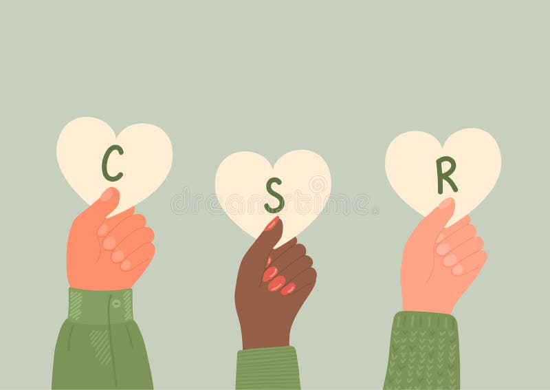 Csr. företagens sociala ansvar royaltyfri illustrationer