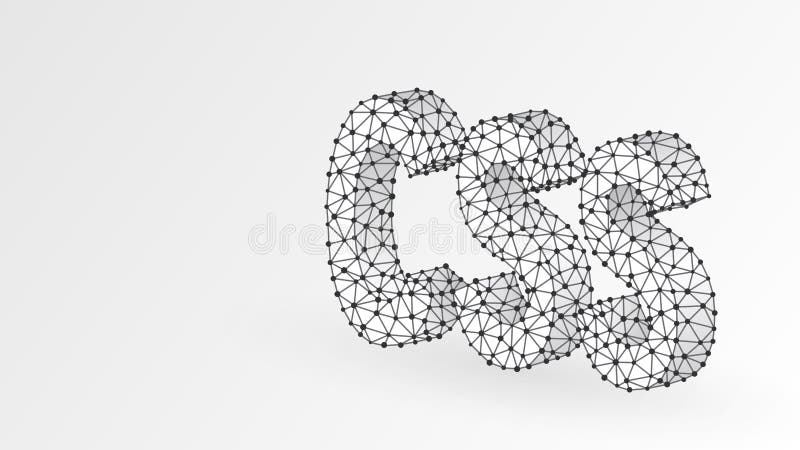 CSS coding language, text silhouette. Programming, theme development, site designing concept. Abstract, digital vector illustration