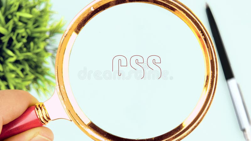 CSS text animation through a magnifying glass. Business concept. Internet concept. Digital Interfaces stock footage