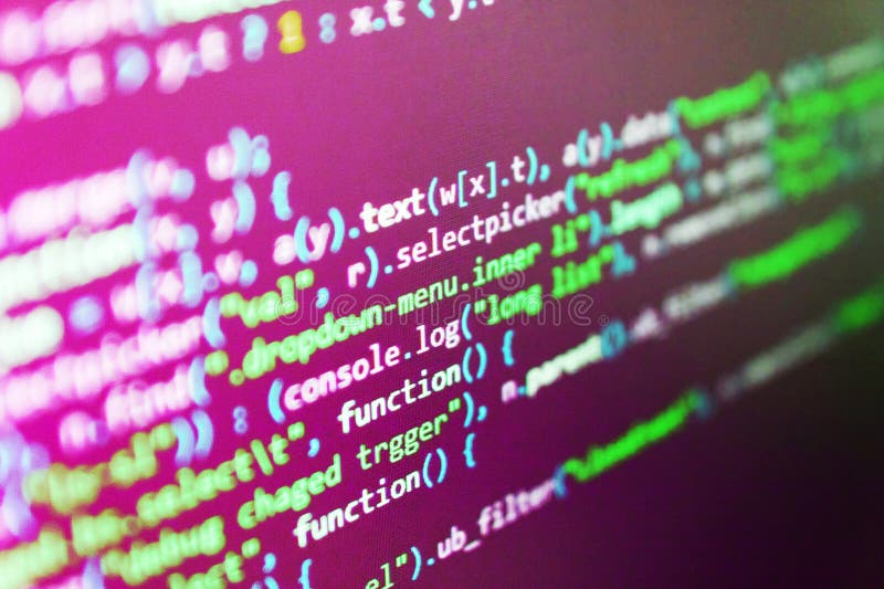 ソースコードのクローズアップ。CSS、JavaScript ストック写真