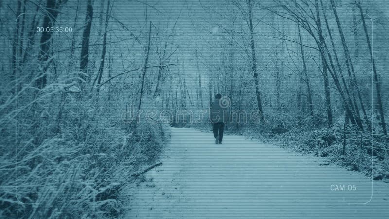 Ctv-mannen går på spåret genom snöskog