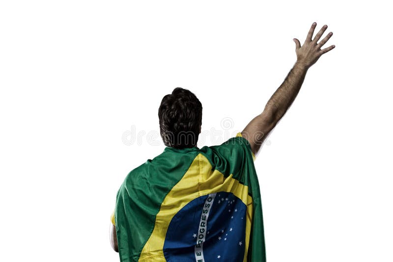 Cu un steag brazilian pe spate royalty free stock images