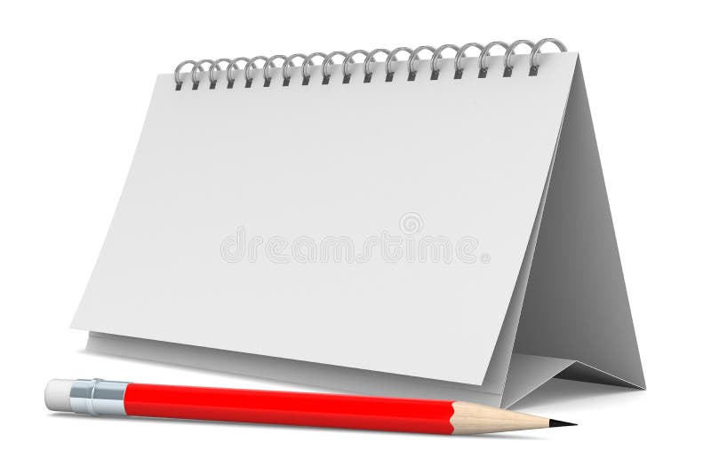 Cuaderno y lápiz en el fondo blanco stock de ilustración Cuaderno y lápiz en el fondo blanco stock de ilustración