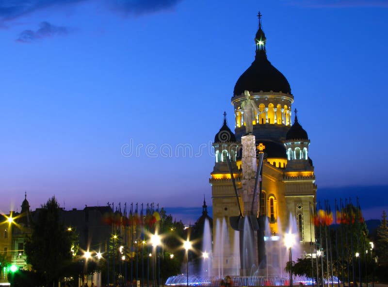 Cuadrado de Avram Iancu, Cluj-Napoca, Rumania. imagen de archivo libre de regalías Cuadrado de Avram Iancu, Cluj-Napoca, Rumania. imagen de archivo libre de regalías