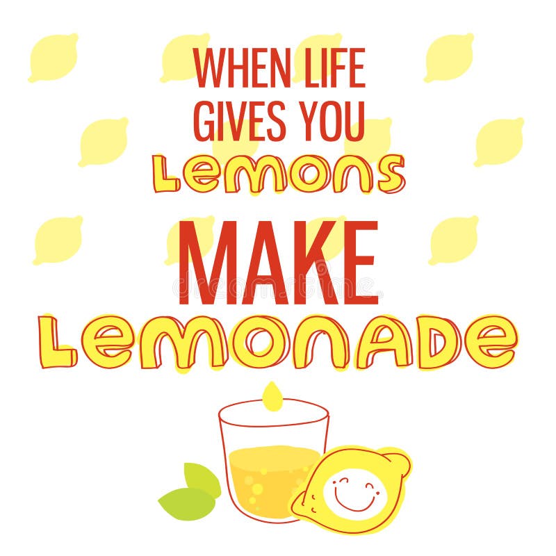 Cuando la vida le da los limones, haga la limonada Cartel imprimible de la cita de motivación con las letras dibujadas mano libre illustration Cuando la vida le da los limones, haga la limonada Cartel imprimible de la cita de motivación con las letras dibujadas mano libre illustration